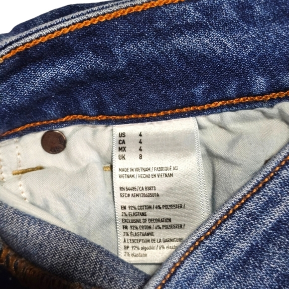 American Eagle Blue Denim Mini Skirt Size 4 - Picture 3 of 4